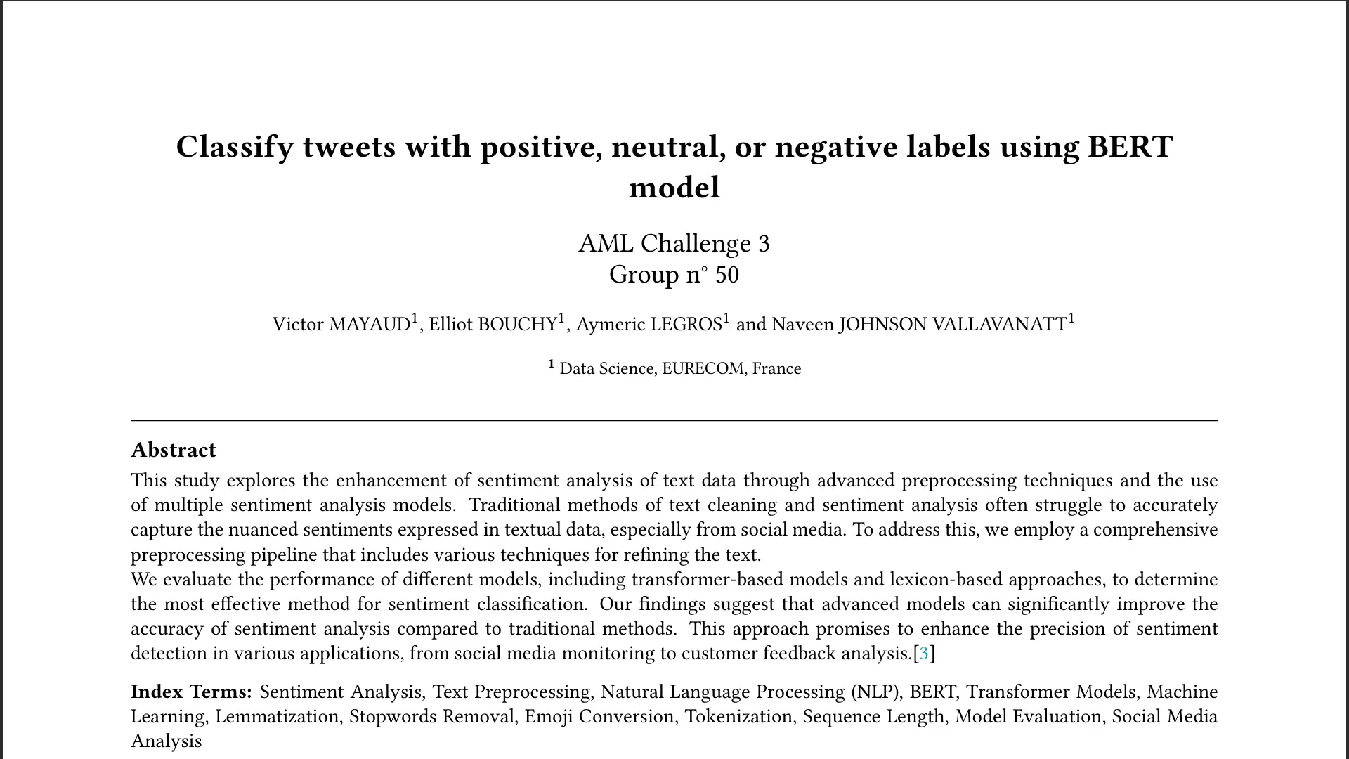 Tweet Sentiment Analysis Project